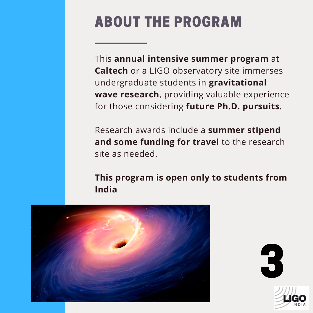 LIGO Caltech SURF program 2024 LIGOIndia